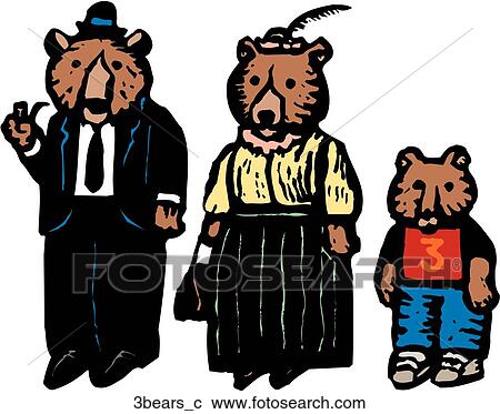3 Bears View Large Clip Art Graphic Clipart - 3 Bears. Fotosearch