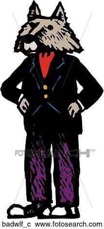 Bad Wolf View Large Clip Art Graphic Clipart - Bad Wolf. Fotosearch