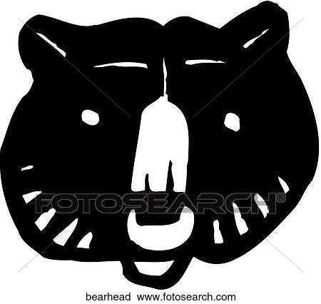 Bear Head View Large Clip Art Graphic Clipart - Bear Head. Fotosearch