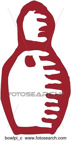 Bowling Pin View Large Clip Art Graphic Clipart - Bowling Pin. Fotosearch