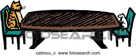 Clipart - Cat and Mouse. Fotosearch