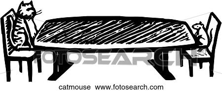 Clipart - Cat and Mouse. Fotosearch