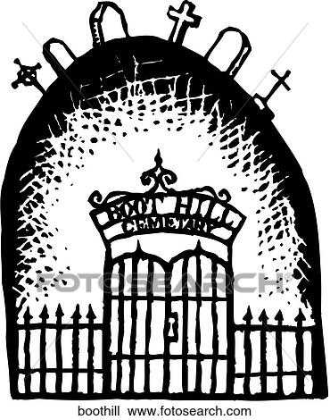Cemetary View Large Clip Art Graphic Clipart - Cemetary. Fotosearch