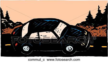 Commute View Large Clip Art Graphic Clipart - Commute. Fotosearch