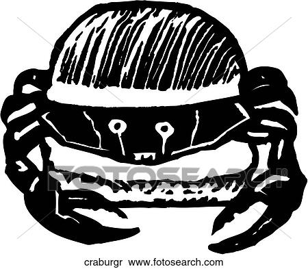 Crab Burger View Large Clip Art Graphic Clipart - Crab Burger. Fotosearch