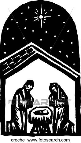 Creche View Large Clip Art Graphic Clipart - Creche. Fotosearch