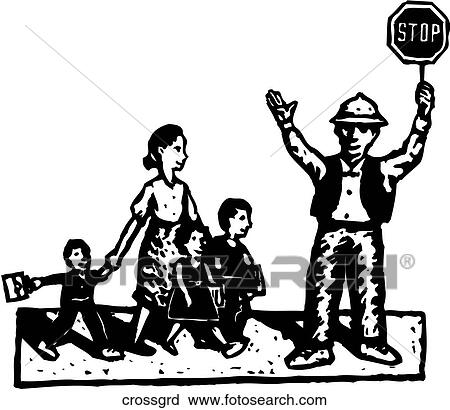Clipart - Crossing Guard. Fotosearch