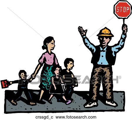 Clipart - Crossing Guard. Fotosearch