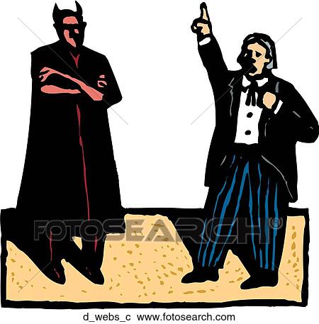 Clipart - Devil and Daniel Webster. Fotosearch