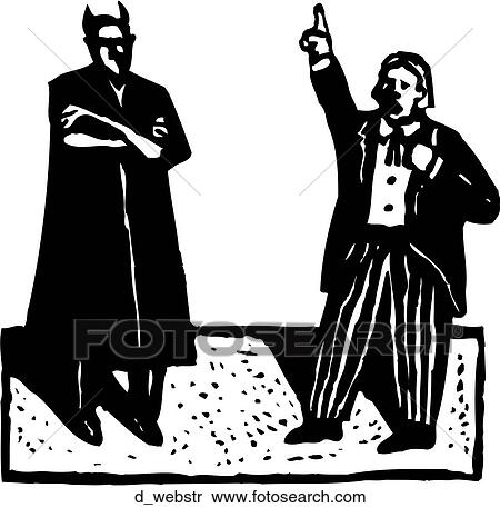 Clipart - Devil and Daniel Webster. Fotosearch