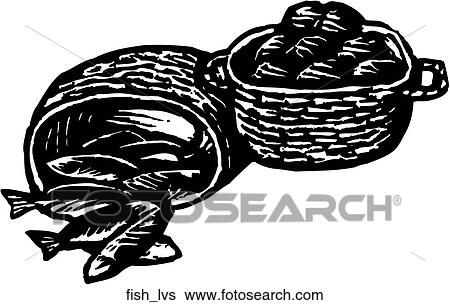 Clip Art - Fish and Loaves. Fotosearch