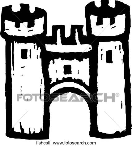 Fish Castle View Large Clip Art Graphic Clipart - Fish Castle. Fotosearch