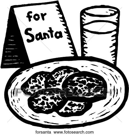 For Santa View Large Clip Art Graphic Clipart - For Santa. Fotosearch