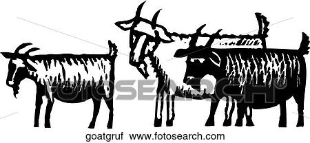 Goat Gruff View Large Clip Art Graphic Clipart - Goat Gruff. Fotosearch