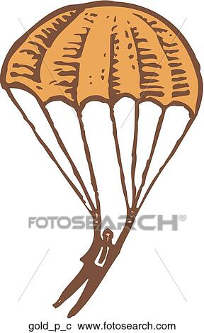 Clipart - Golden Parachute. Fotosearch