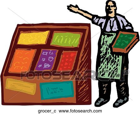 Grocer View Large Clip Art Graphic Clipart - Grocer. Fotosearch