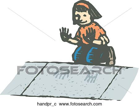 Handprint View Large Clip Art Graphic Clipart - Handprint. Fotosearch
