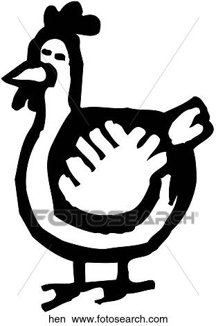 Hen View Large Clip Art Graphic Clipart - Hen. Fotosearch