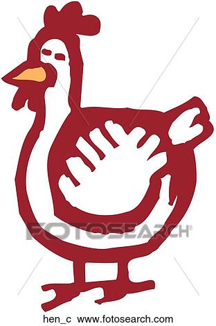 Clipart - Hen. Fotosearch