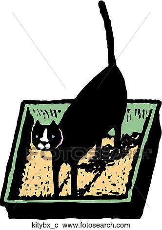 Kitty Box View Large Clip Art Graphic Clipart - Kitty Box. Fotosearch