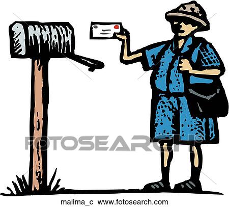 Clipart - Mailman. Fotosearch