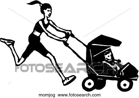Clipart - Mom Jog. Fotosearch