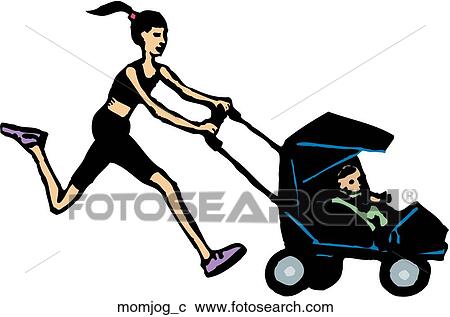 Mom Jog View Large Clip Art Graphic Clipart - Mom Jog. Fotosearch