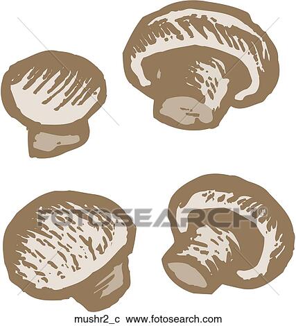 Mushrooms View Large Clip Art Graphic Clipart - Mushrooms. Fotosearch