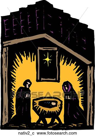 Nativity 2 View Large Clip Art Graphic Clipart - Nativity 2. Fotosearch