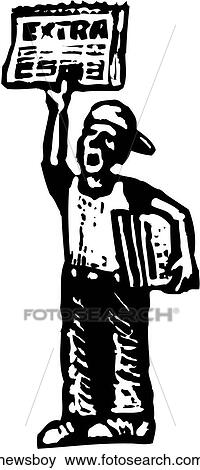 Clip Art - Newsboy. Fotosearch