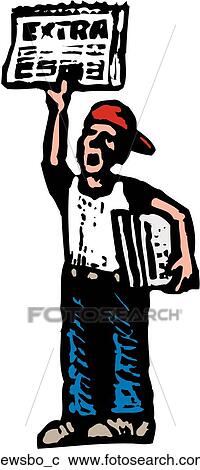 Newsboy View Large Clip Art Graphic Clipart - Newsboy. Fotosearch