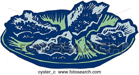 Clipart - Oyters. Fotosearch