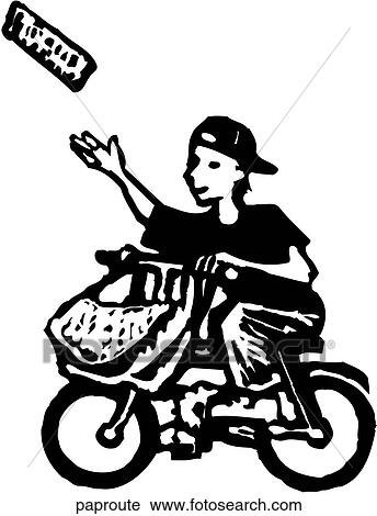 Clipart - Paper Route. Fotosearch