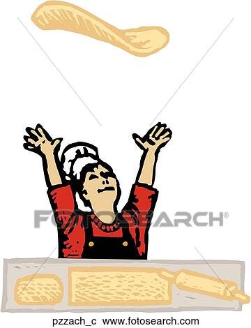 Clipart - Pizza Chef. Fotosearch