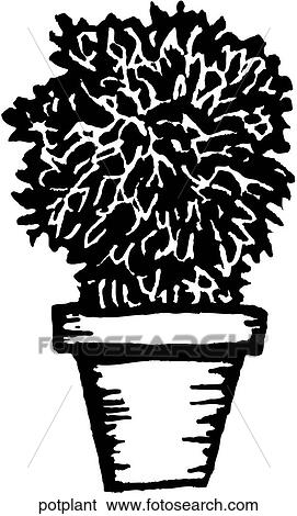 Clip Art - Potted Plant. Fotosearch