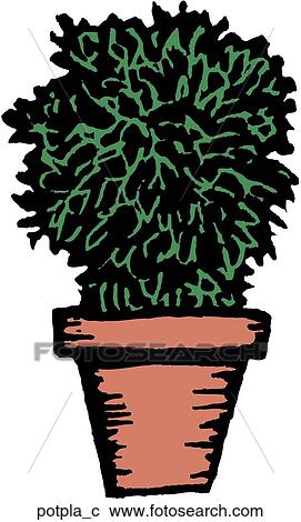 Potted Plant View Large Clip Art Graphic Clipart - Potted Plant. Fotosearch