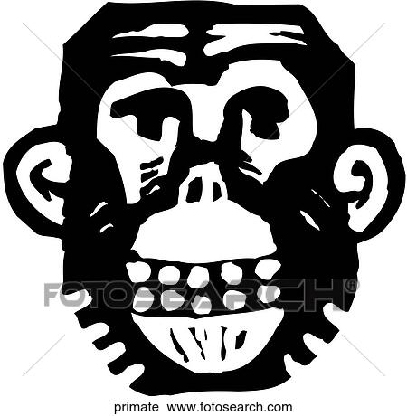 Primate View Large Clip Art Graphic Clipart - Primate. Fotosearch