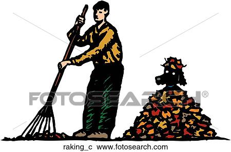 Raking View Large Clip Art Graphic Clipart - Raking. Fotosearch