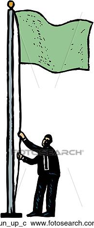 Clipart - Run It Up the Flag Pole. Fotosearch