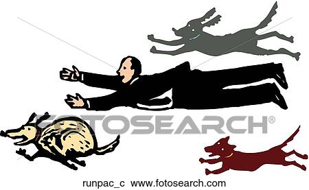 Clipart - Running With the Pack. Fotosearch