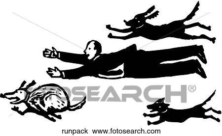 Clipart - Running With the Pack. Fotosearch