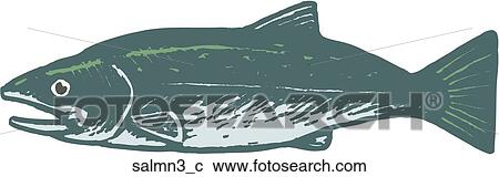 Salmon 3 View Large Clip Art Graphic Clipart - Salmon 3. Fotosearch