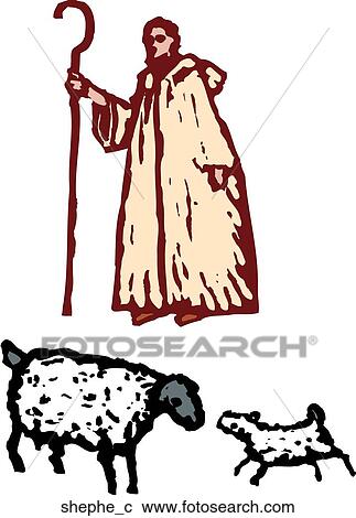 Shepherd View Large Clip Art Graphic Clipart - Shepherd. Fotosearch