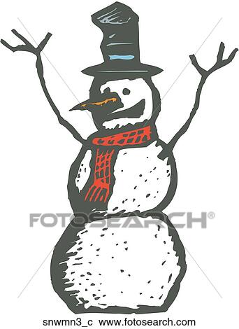 Clipart - Snowman 3. Fotosearch
