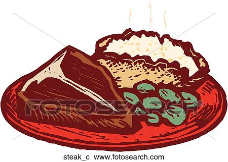 Steak View Large Clip Art Graphic Clipart - Steak. Fotosearch