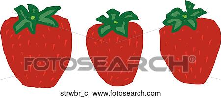 Strawberries View Large Clip Art Graphic Clipart - Strawberries. Fotosearch