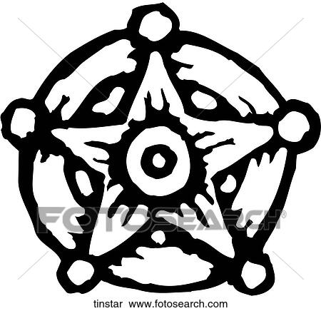 Tin Star View Large Clip Art Graphic Clipart - Tin Star. Fotosearch