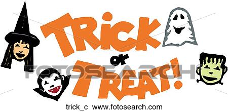 Clipart - Trick or Treat. Fotosearch