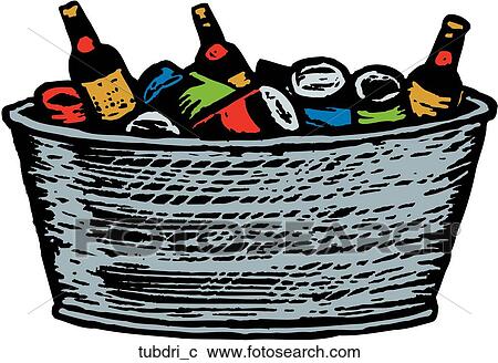 Tub of Drinks View Large Clip Art Graphic Clipart - Tub of Drinks. Fotosearch
