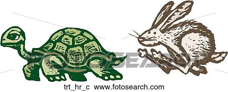 Clipart - Turtle & Hare. Fotosearch